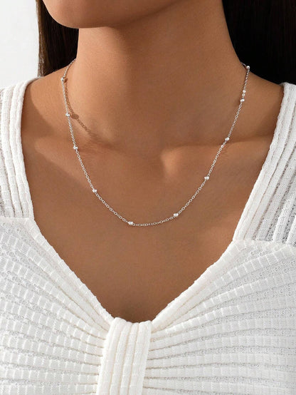 Temperament Wild Fresh Round Beads Chain Necklaces