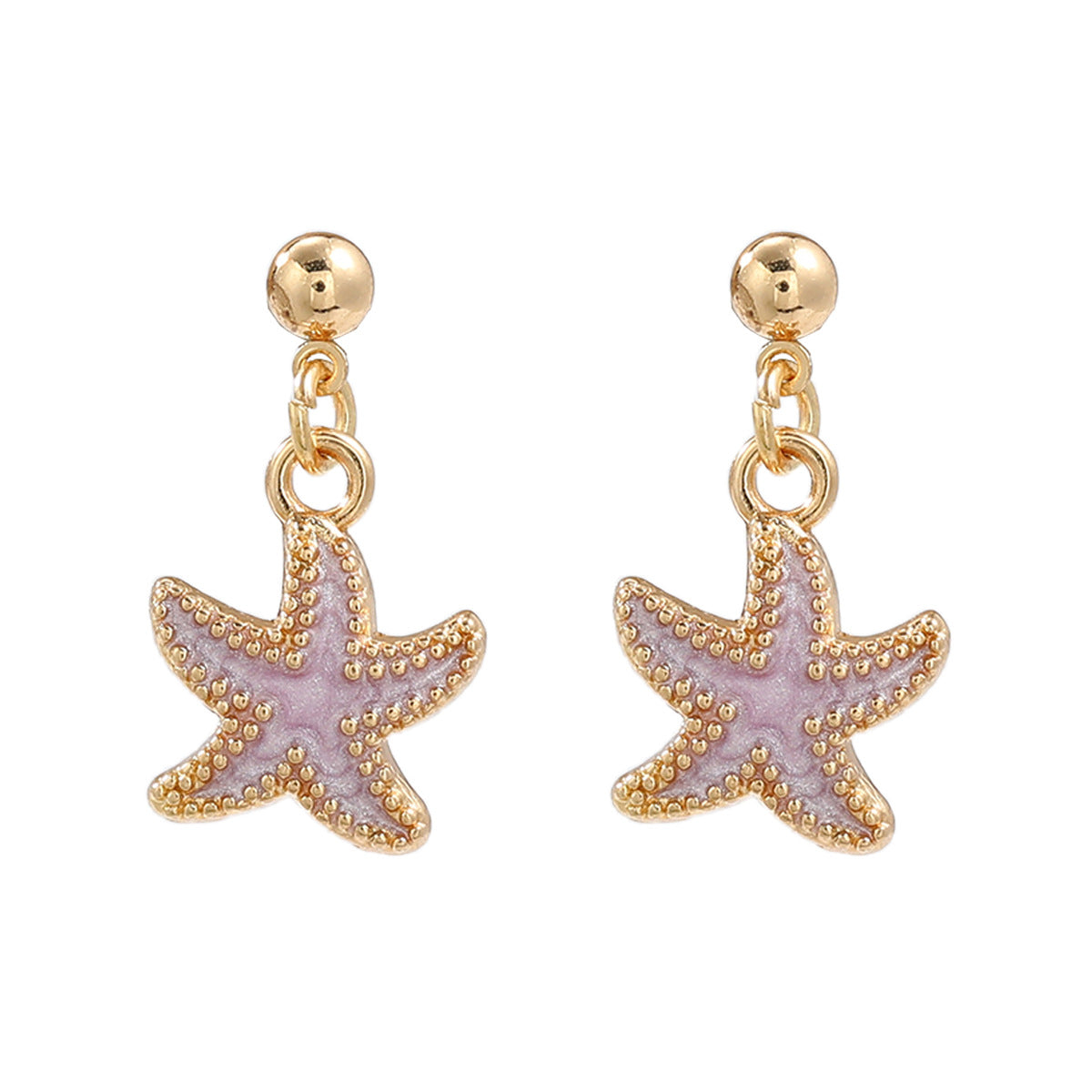 Beach Ocean Style Alloy Dripping Starfish Female Trendy Light Earrings