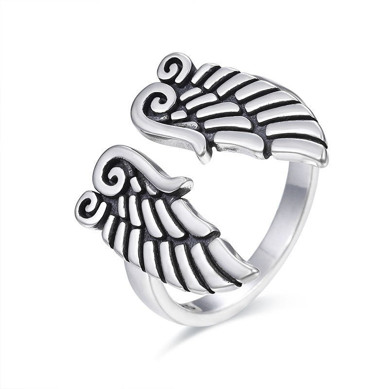 Angels Demons Wings Niche Vintage Open Rings