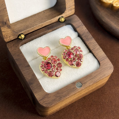 Classic Style Love Heart Ear High Sense Summer Sweet Earrings