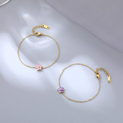 Korean Style Fashion Dignified Flowers Meticulous Small Bracelets