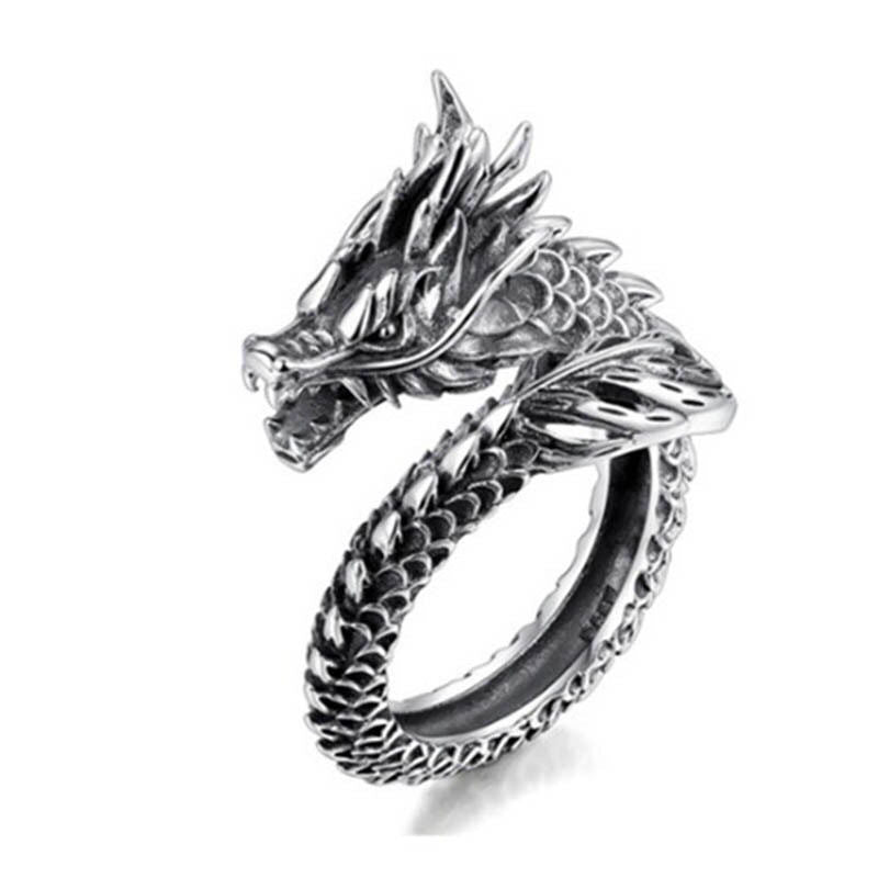 Men's Dragon Head Domineering Retro Jewelry Punk Rings