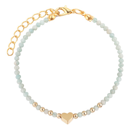 Women's Crystal Beads Aquamarine Cut Angle Bead Bracelets