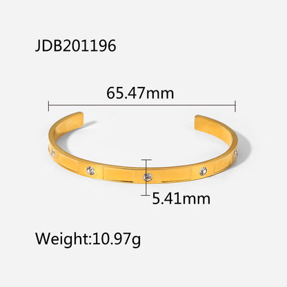Women's Titanium Steel Fashion Stainless Zircon Inlaid Bracelets