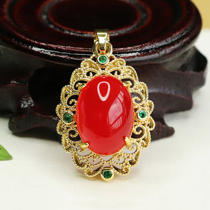 Women's Agate Yellow Green Chalcedony Palace Style Pendants