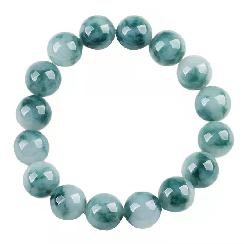 Natural Stone Floating Flowers Green Chalcedony Simple Bracelets