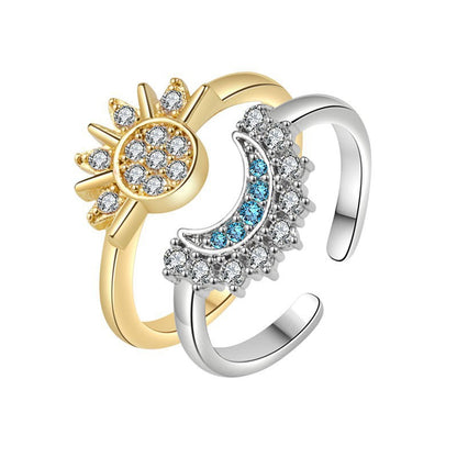 Twin Open Personality Diamond High Sense Rings