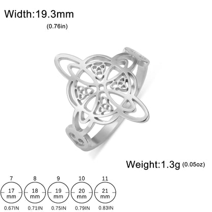 Women's & Men's Titanium Steel Witch Knot Hollow Celtic Rings