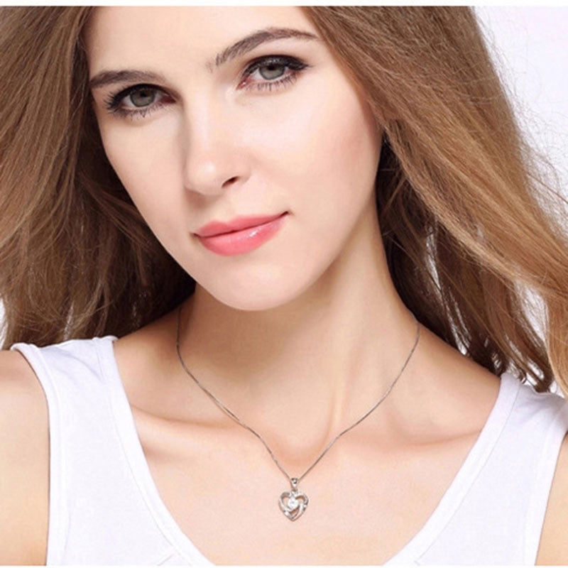 Jewelry Female Accessories Couple Heart-shaped Zircon Pendants