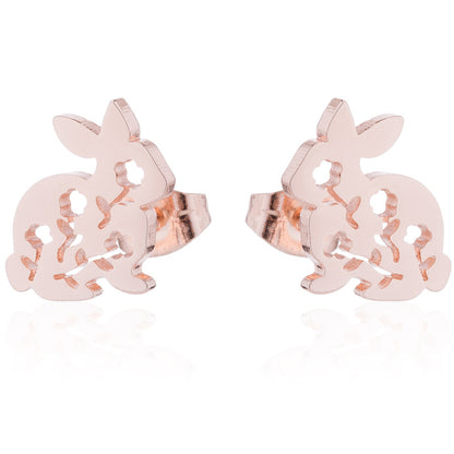 Aloofness Style Stainless Steel Cute Small Animal Fashion Earrings