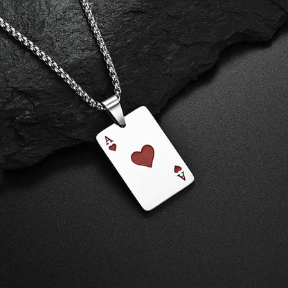 Women's & Men's Hop Niche Creative Poker Card Black Peach Red Pendants