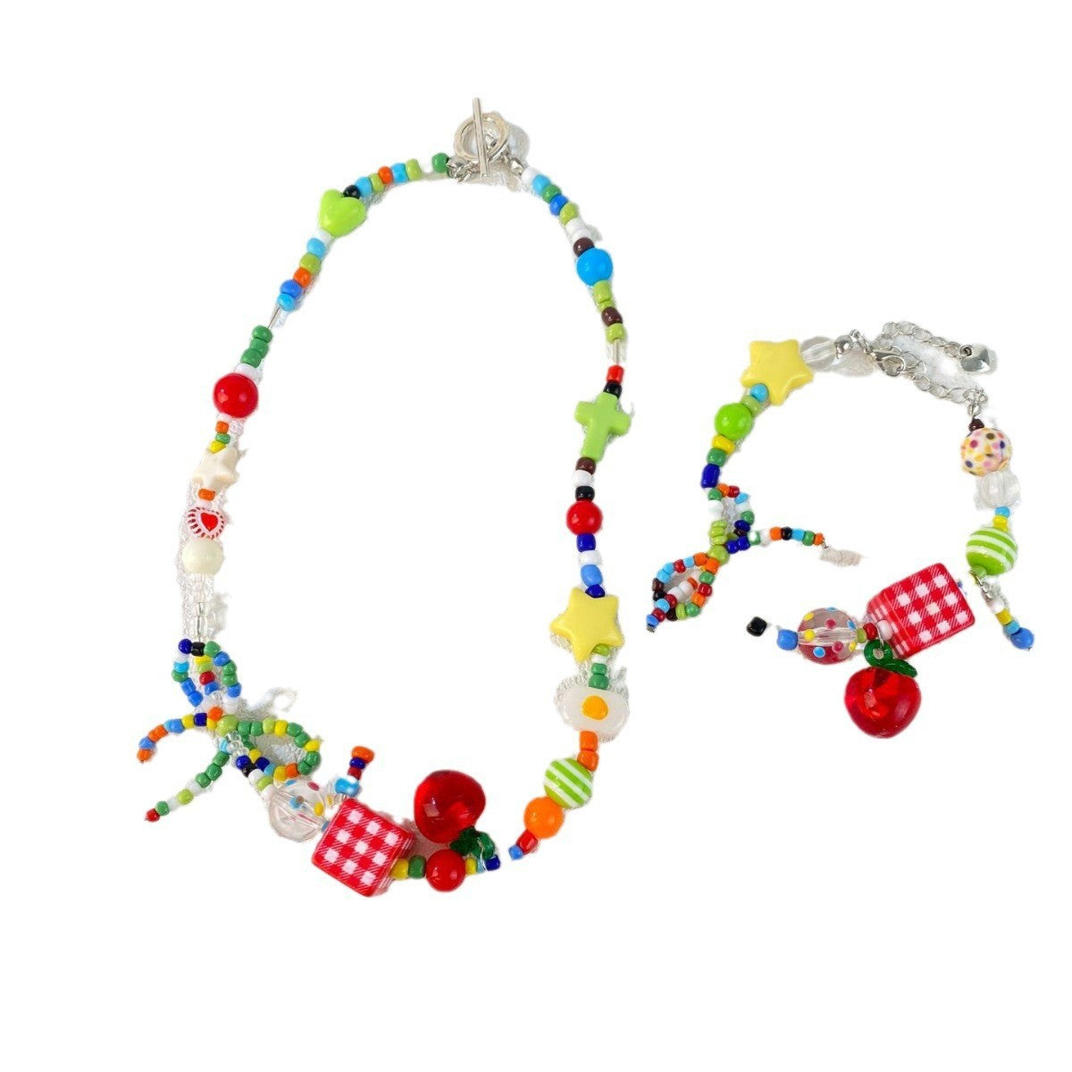 Apple Beaded Small Fresh Candy Personality Necklaces