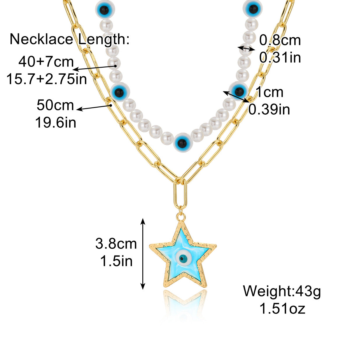 Ornament Devil's Eye High-grade Exaggerated Alloy Necklaces