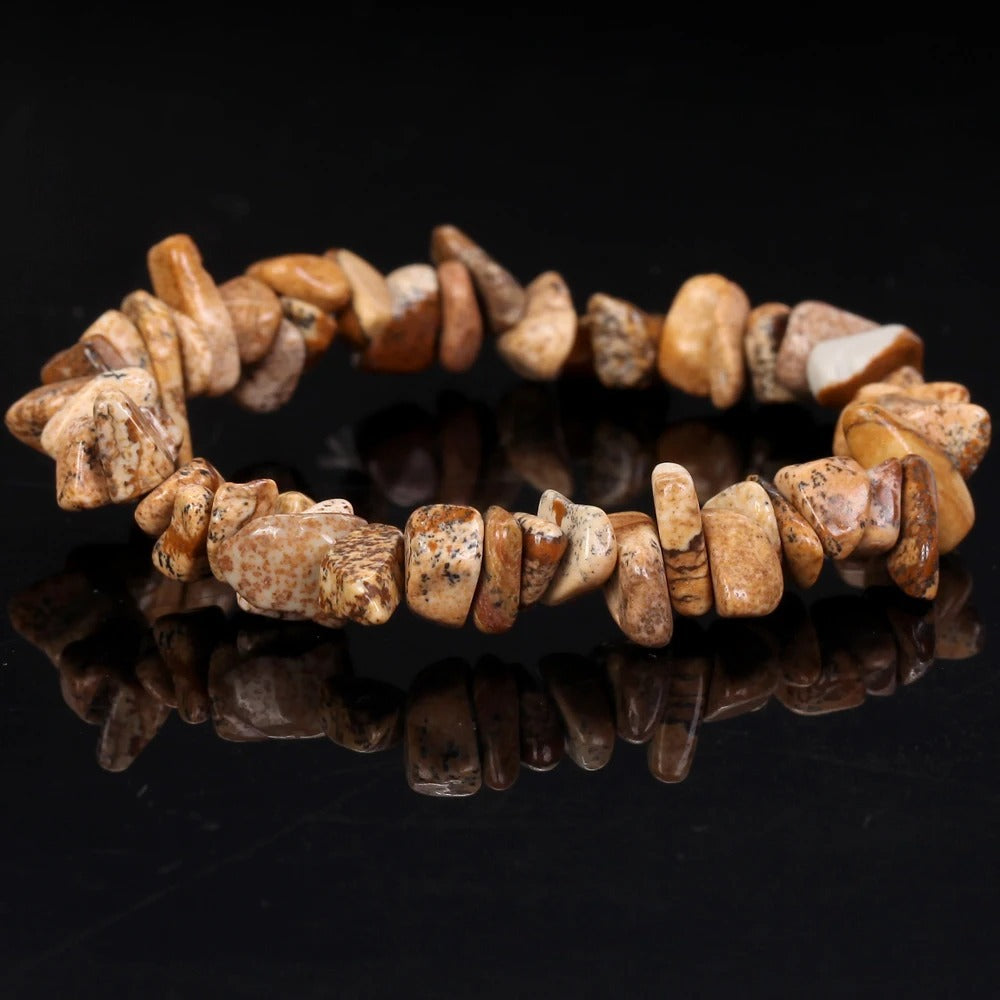 Natural Gravel Amethyst Elastic String Stretchable Bracelets