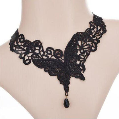 Dark Style Lolita Gothic Female Vintage Rose Necklaces