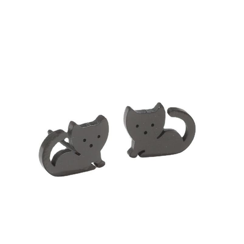 Women's Simple Cute Small Animal Style Design Stainless Earrings