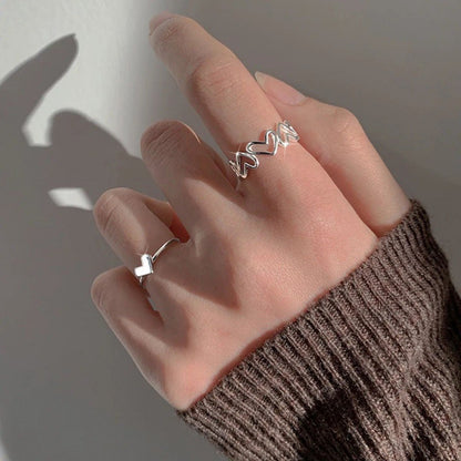 Design Fashion Personality Hollow Out Love Heart-shaped Rings