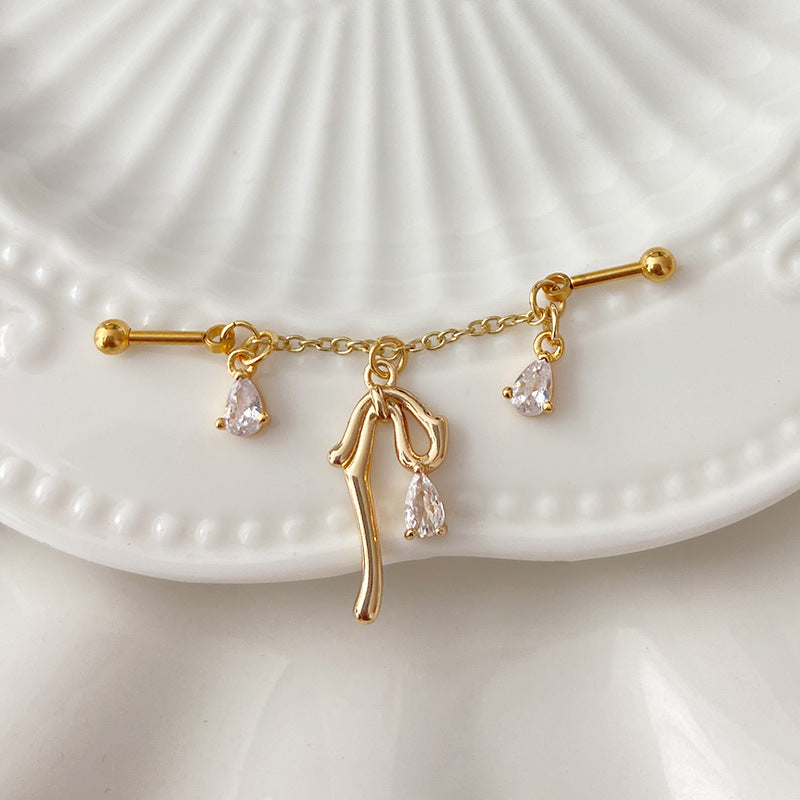 Chain Drop Ear Bone Butterfly Bridge Earrings