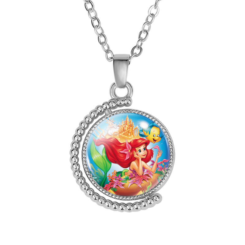 Little Mermaid Double-sided Rotatable Exquisite Sweater Necklaces