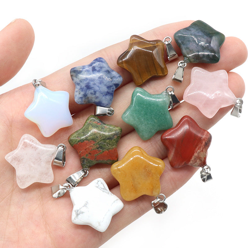 Beautiful Five-pointed Star Natural Stone Accessories Pendants