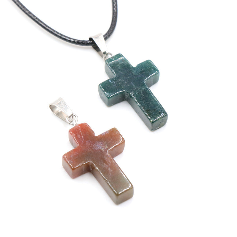 Pink Crystal Christmas Gift Cross Sweater Pendants