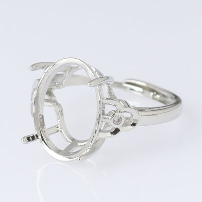 Frame Open Mouth Autumn Copper Alloy Electroplating Sier Rings