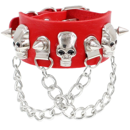 Punk Skull Rivet Tassel Chain Leather Bracelets