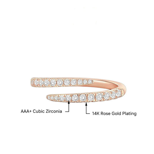 Women's Fashion Alloy Full Diamond Open Adjustable Rings