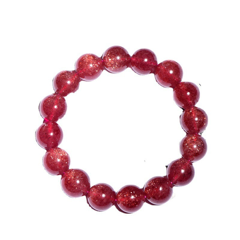 Crystal Natural Starlight Cherry Red Strawberry Quartz Bracelets