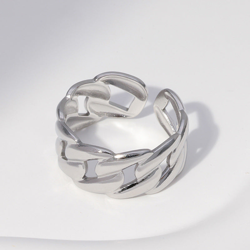 Stainless Steel Open Female Irregular Wind Rings