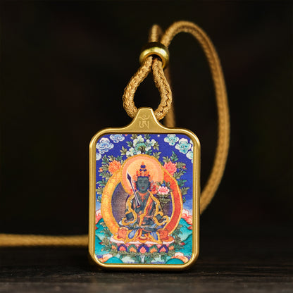 Small Yellow God Of Wealth Green Pendants