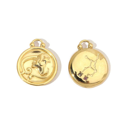 Real Gold Constellation Stainless Steel Round Pendants