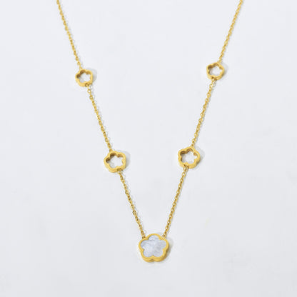 Women's Fashion High-grade Titanium Steel Gold-plated Clover Necklaces