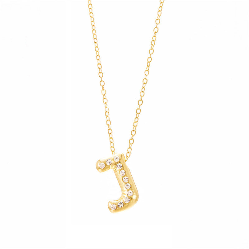 Chubby Letter Clavicle Chain Simplicity Birthday Necklaces