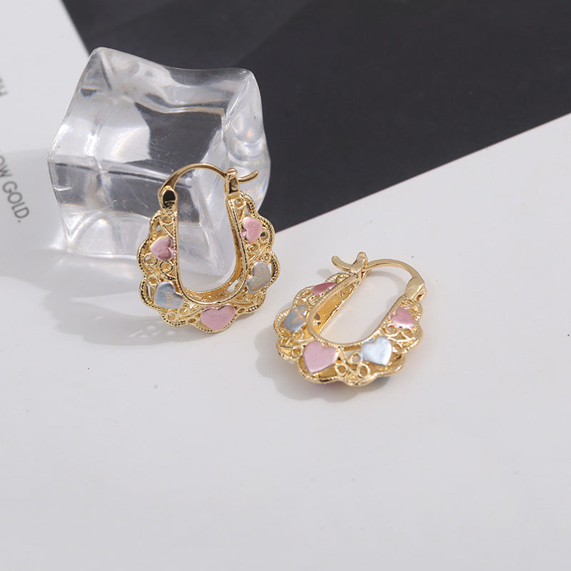 Women's Hollow Plaid Fashion Ear Cold Style Earrings