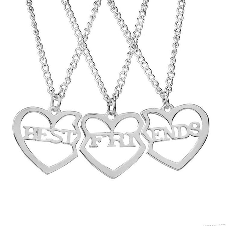 Cool Beautiful Ornament Heart-shaped Square Girlfriends Necklaces