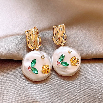 Women's Enamel Oil Painting Style Light Luxury Earrings