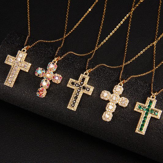 Plating Cross Female Titanium Steel Clavicle Necklaces