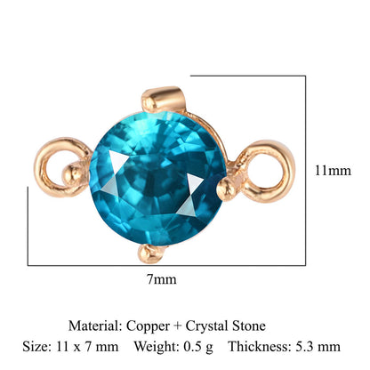 Rectangle Copper Glass Crystal Shuttle Eyes Pendants