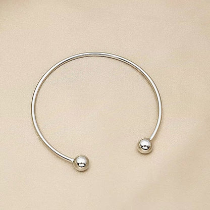 Simple Glossy Round Beads Open-ended Design Bracelets