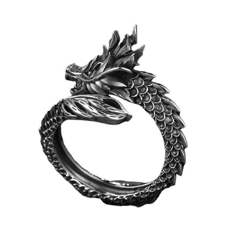 Men's Dragon Head Domineering Retro Jewelry Punk Rings