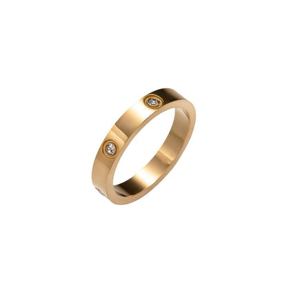 Women's Style Simple Titanium Steel Couple No Pigment Rings