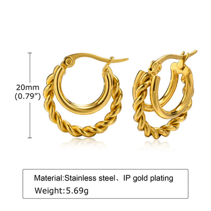 Women's Steel Twist Ear Gold Shaped Simple Stylish Earrings