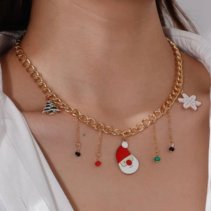 Women's Ornament Creative Tree Snowman Fashion Drop Necklaces