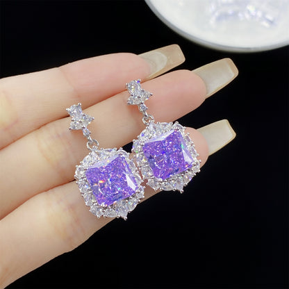 Spodumene Purple Zircon Starry Sky Cut Pendants