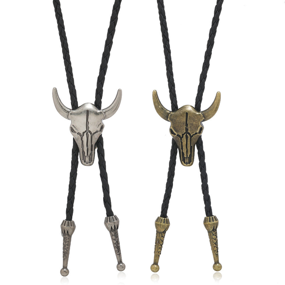 Simple Punk Horn Alloy Long Rope Necklaces