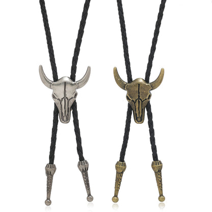 Simple Punk Horn Alloy Long Rope Necklaces