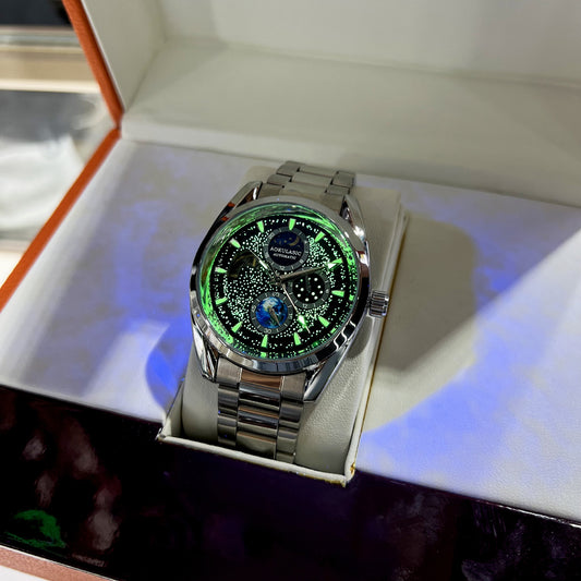 Men's Full Luminous Multifunctional Watch Good-looking Blue Mechanical Watches