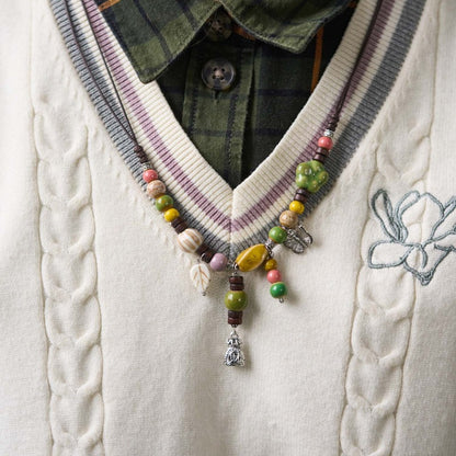 Women's Ceramic Butterfly Artistic Ornament National Style Necklaces