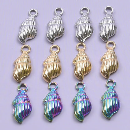 Steel Accessories Golden Conch Titanium Colorful Pendants